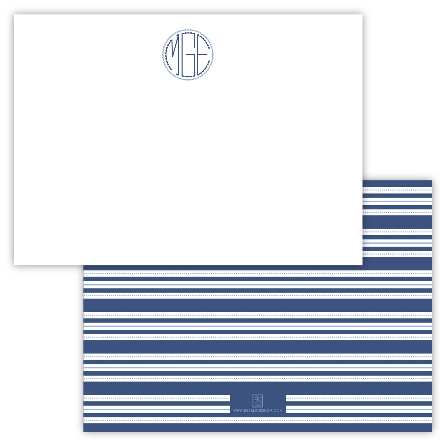 Scallop Monogram Note Card