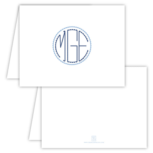 Scallop Monogram Folded Note Card