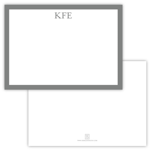 Block Font Monogram Note Card