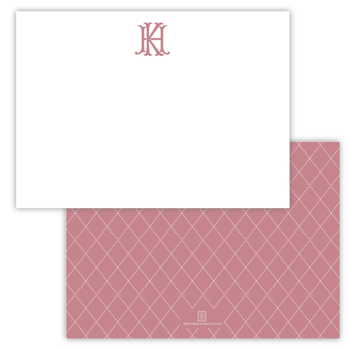 Block Formal Monogram with Pattern Note Card