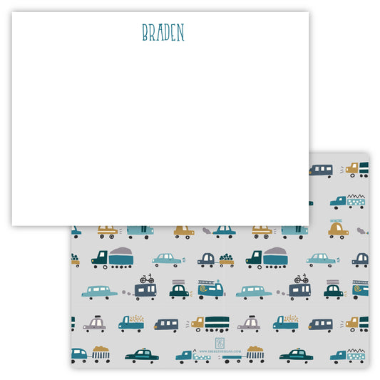 Braden Cars and Trucks Note Card