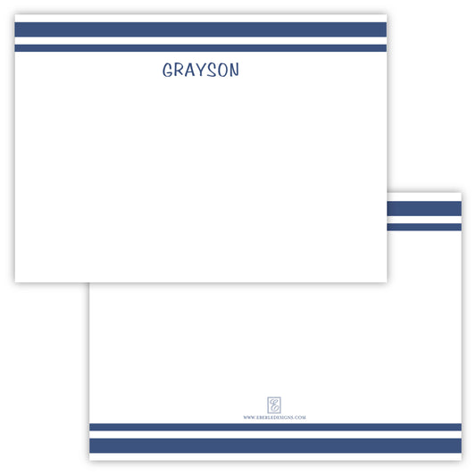 Grayson Block Font Stripes Note Card