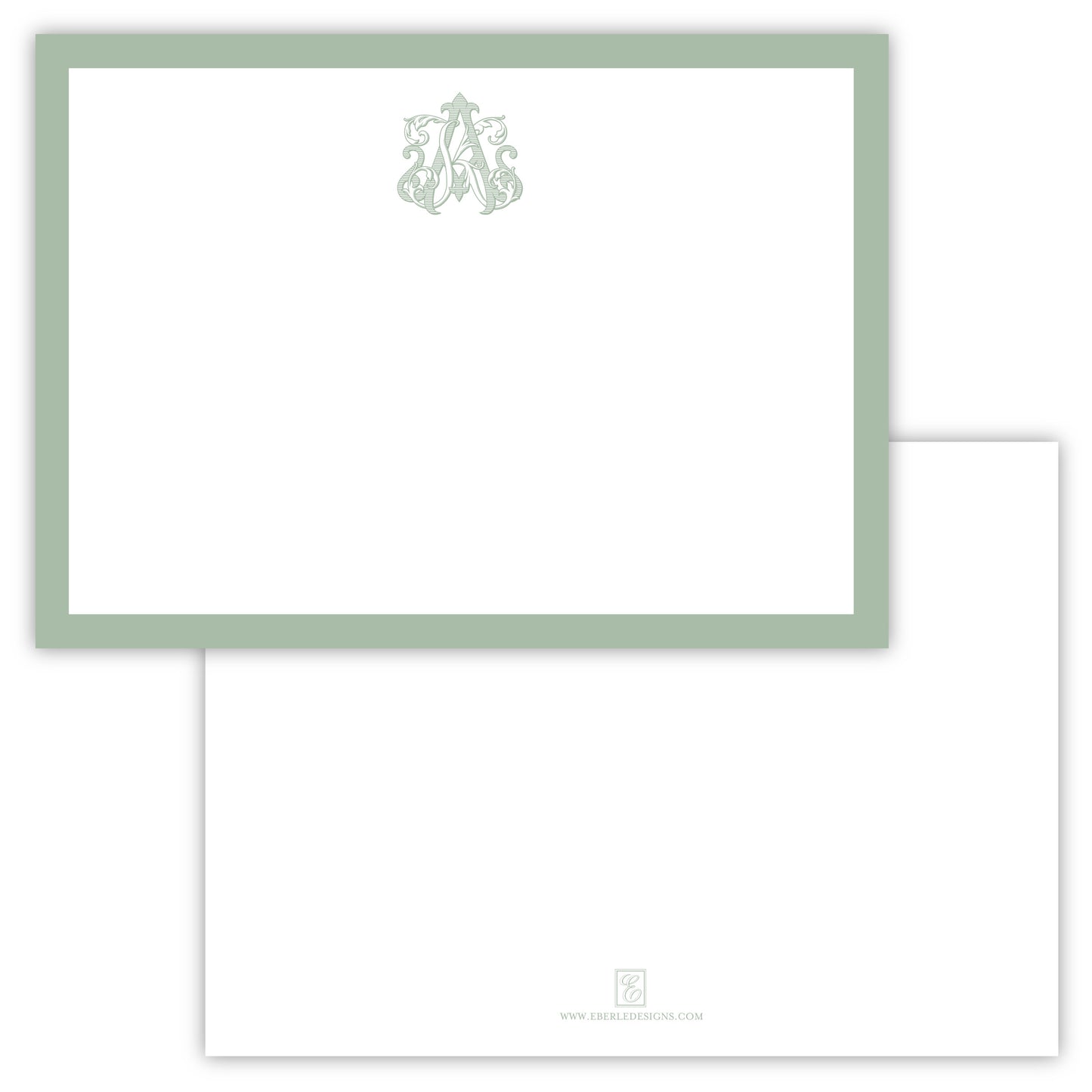 Vintage Vine Monogram Note Card