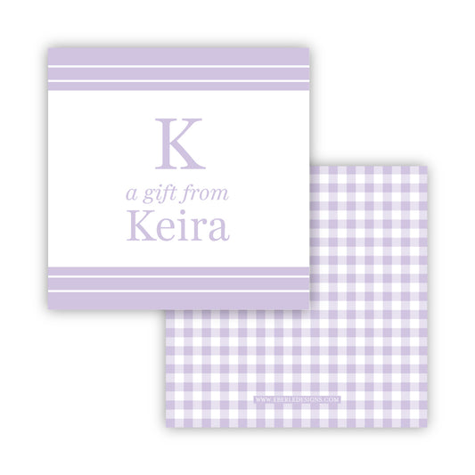 Keira Lavender Gingham Gift Enclosure